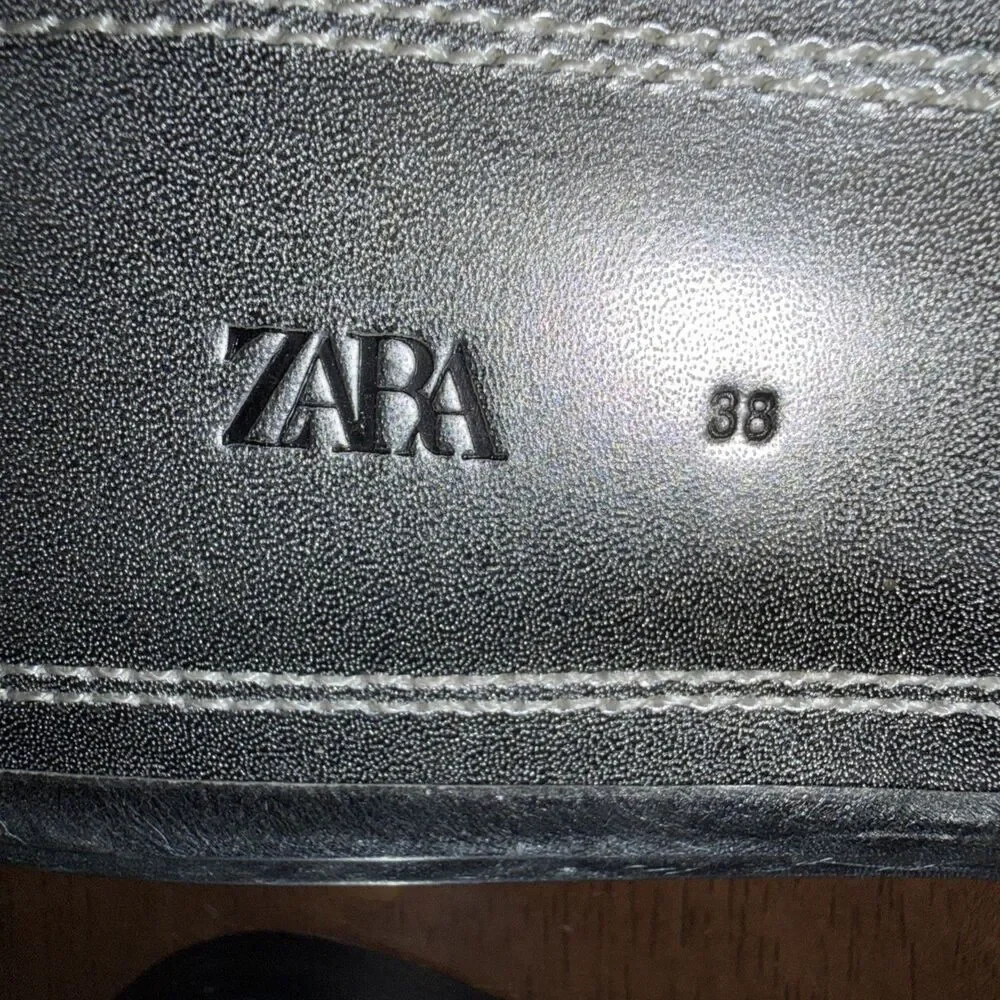Zara Metallic Silver Strappy Slide Summer Sandals Buckle Open Toe EU38 US7 - Picture 5 of 8